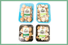Crimini Mushrooms in their packaging