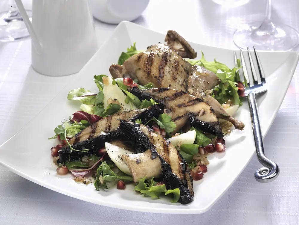 Grilled Portabella & Quail Salad