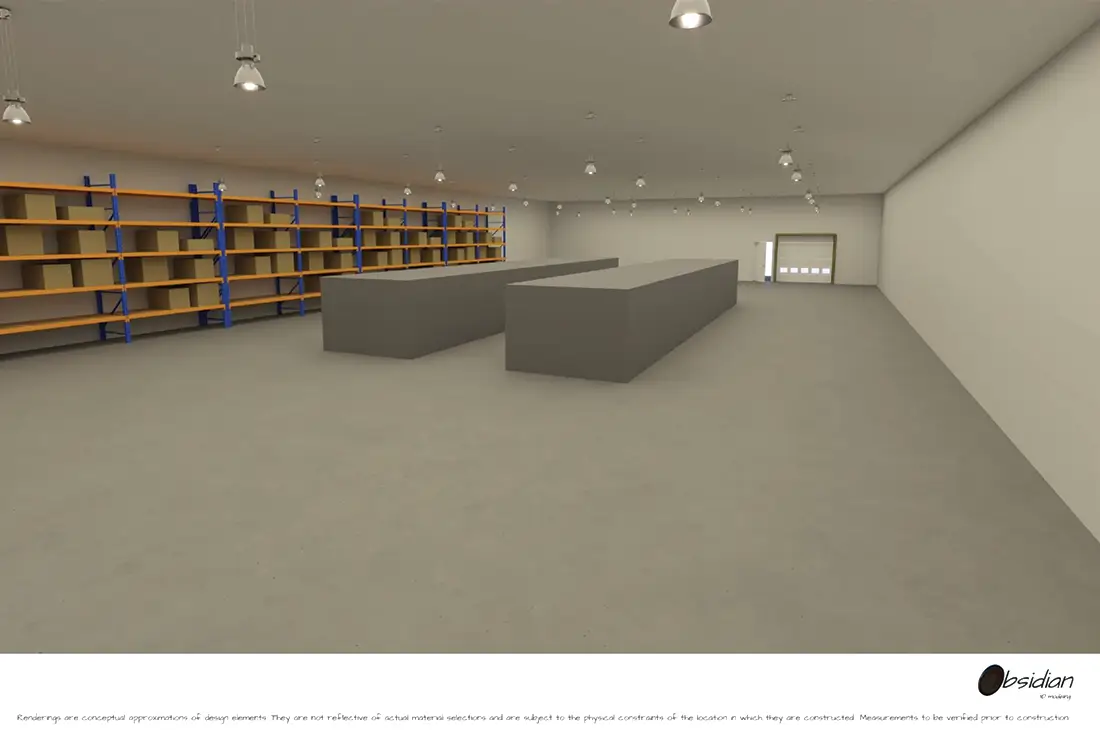 Rendering of the loading area of the new warehouse