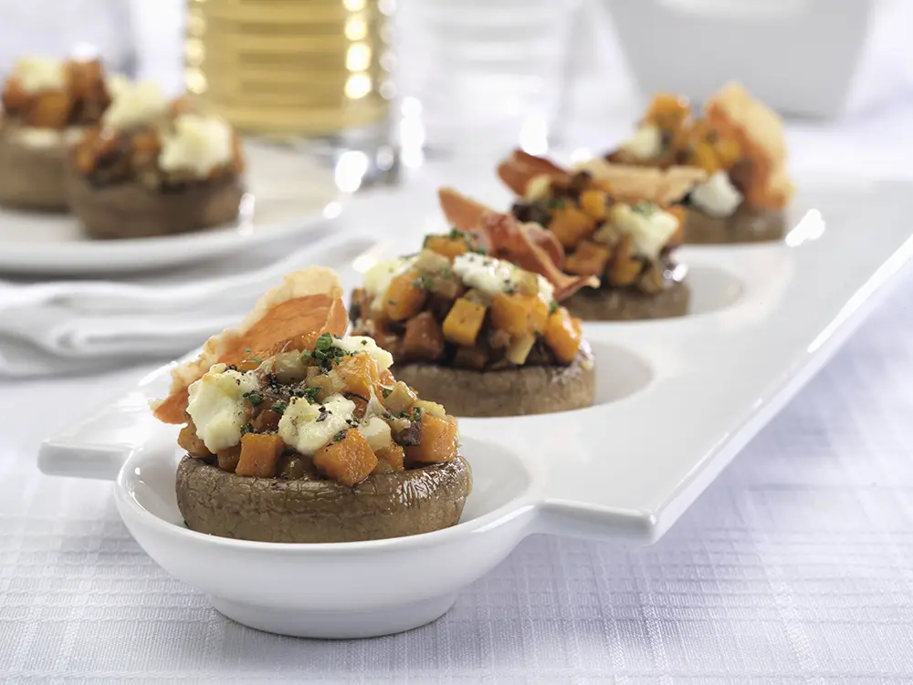 Butternut Squash, Sage & Ricotta Stuffed Mushrooms