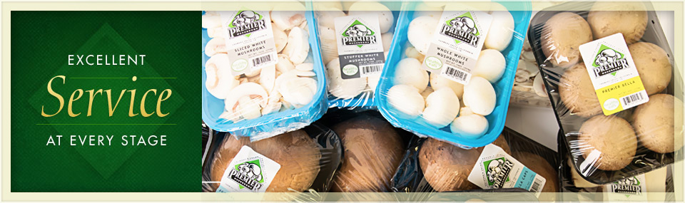 different varieties of premier mushrooms in their packaging